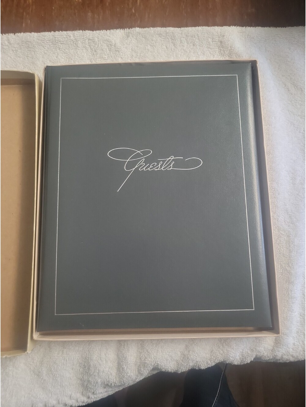 Vintage Guest Book Blank Grey. Keith Brown